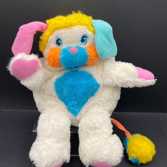 Mattel Popple Plush White Puffball Vintage 1980s Hiding Plush Toy Popple - Picture 1 of 11
